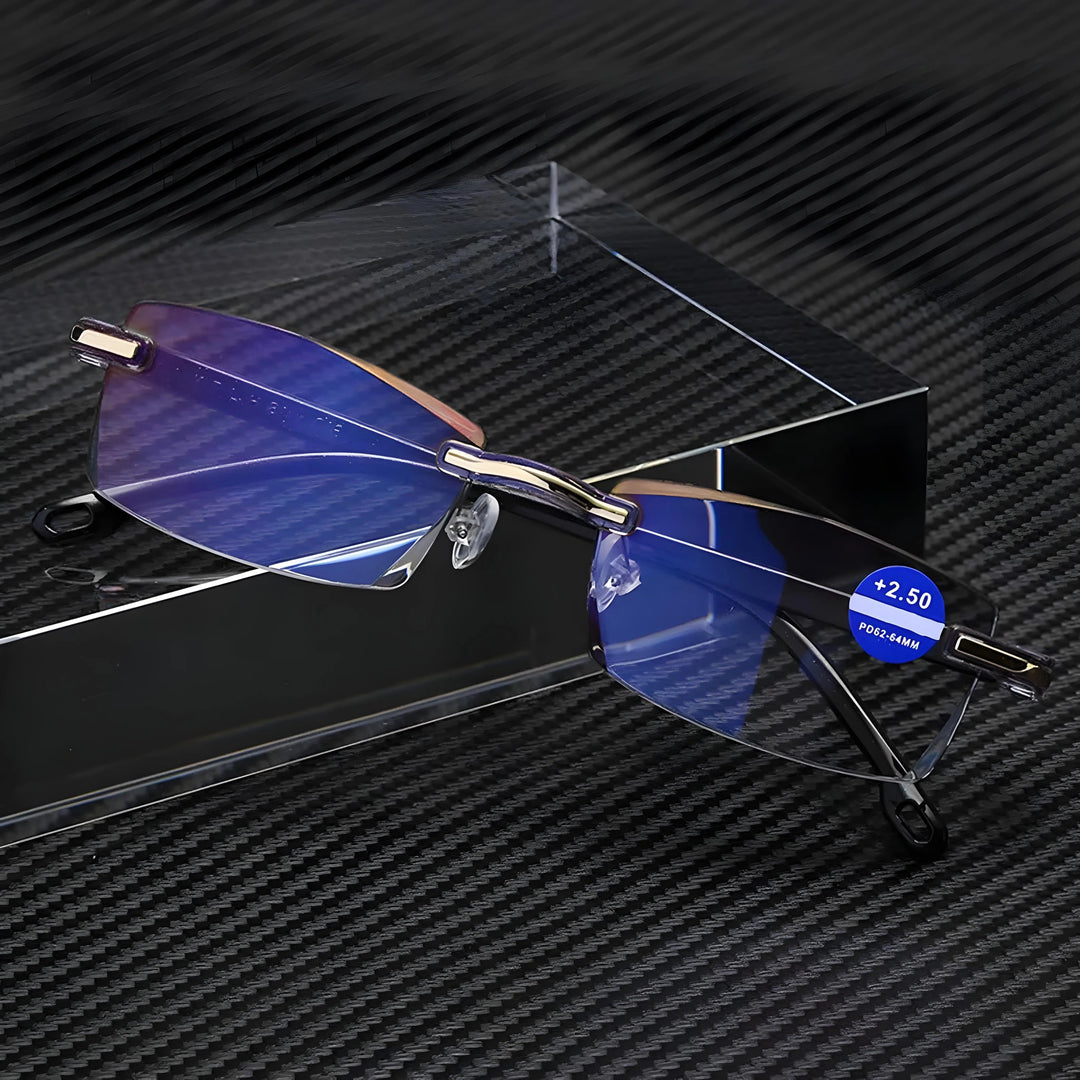 Multifokale Unisex Brille mit Blaulichtfilter, UV400. Komfort für Nahsicht & Fernsicht.