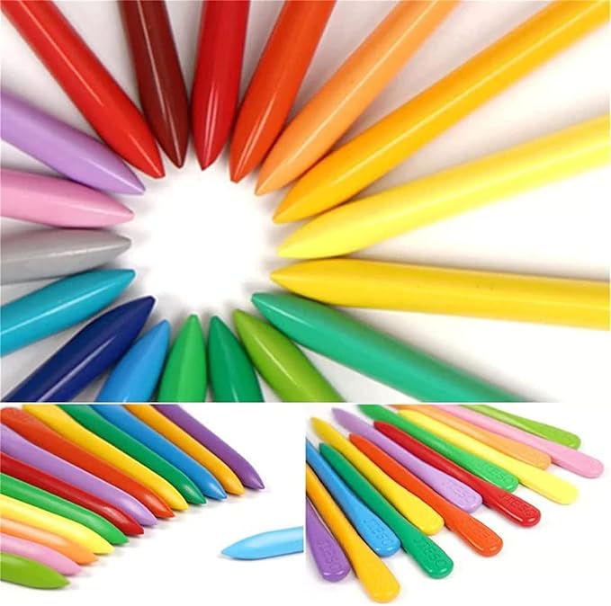 Nahaufnahme wischfester Kinder-Farbstifte, garantieren saubere Hände & Kleidung beim Malen. Perfekt für Montessori.