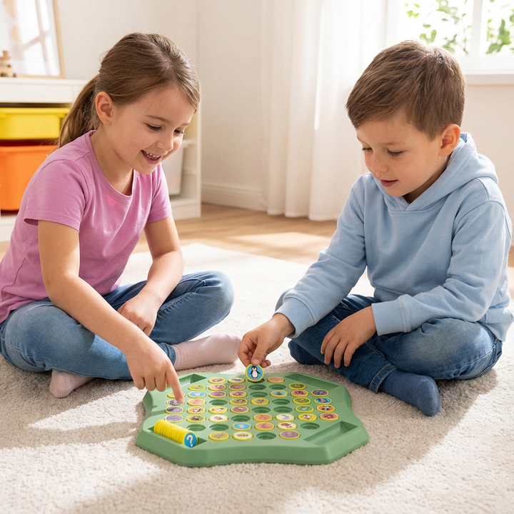Buntes Lernspiel mit Tiermünzen: Memory Familienspiel aus Holz, ideal für Kinder und Gedächtnistraining.