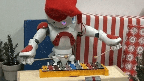Der intelligente Lernroboter tanzt fröhlich, ein interaktives Spielzeug mit Gestensteuerung für Kinder.