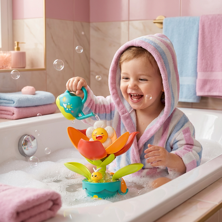 Lustiges Lernspielzeug für Babys & Kleinkinder: Gießkanne & Blumen Badespielzeug fördern spielerisch motorische Fähigkeiten.