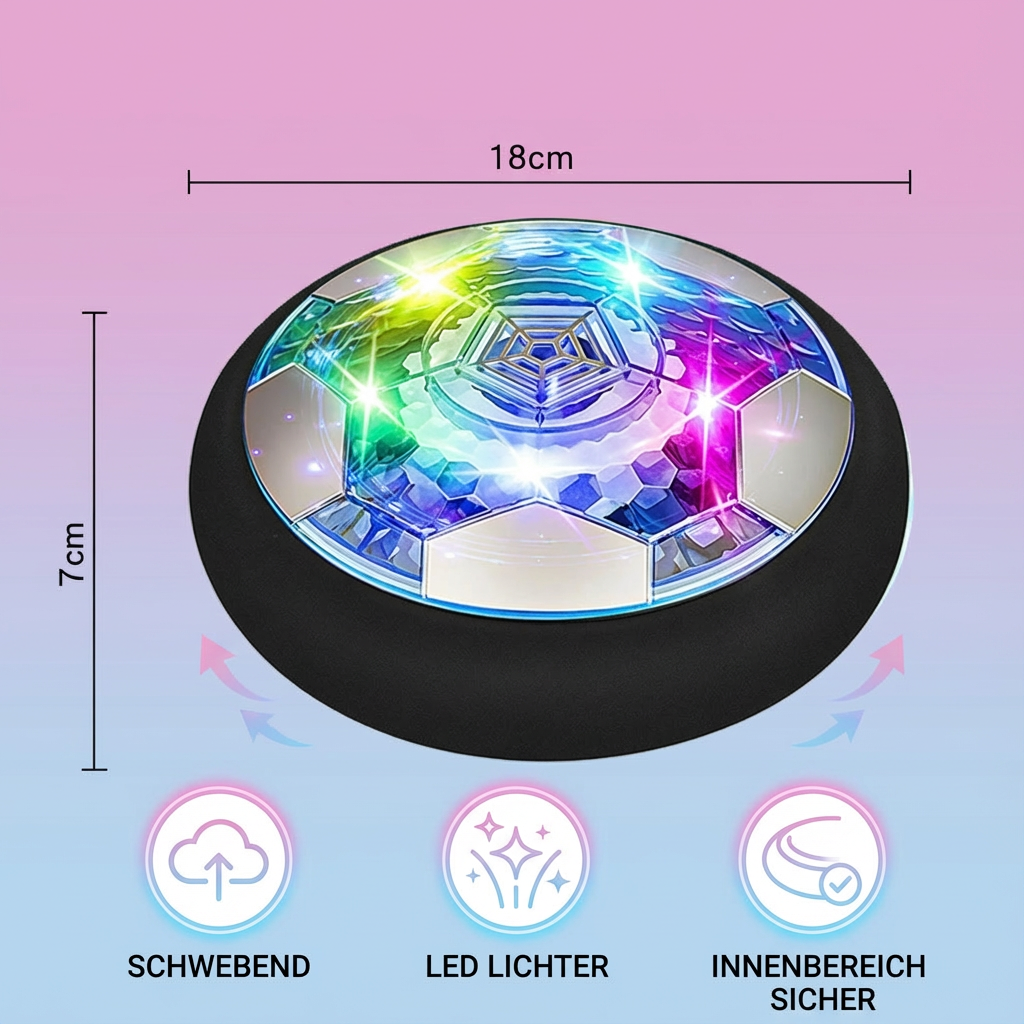 Perfektes Geschenk: Schwebender Indoor-Fußball mit LED-Lichtern, bringt Bewegung und Freude in jedes Kinderzimmer.