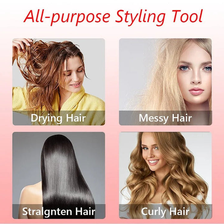 Professionelle rotierende Warmluftbürste für einfaches Haarstyling und atemberaubendes Volumen zu Hause.