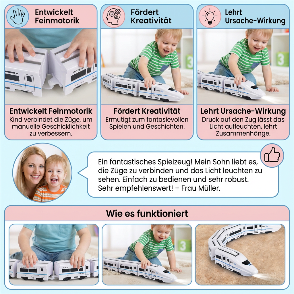 Kinderspielzeug Kettenzug: ideales Geschenk zur Förderung von Motorik und Konzentration.