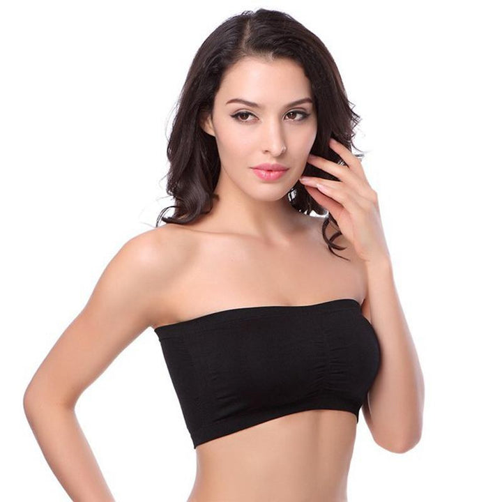 Nahtloser Damen Bandeau-BH trägerlos mit Push-up-Effekt, rutschfest & atmungsaktiv. Komfortable Unterwäsche.