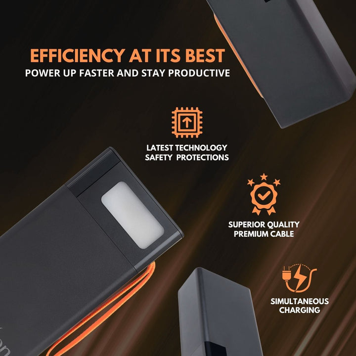 Hochleistungsfähige 40.000 mAh Powerbank mit digitalem Display & 100W PD Schnellladung für alle Geräte.