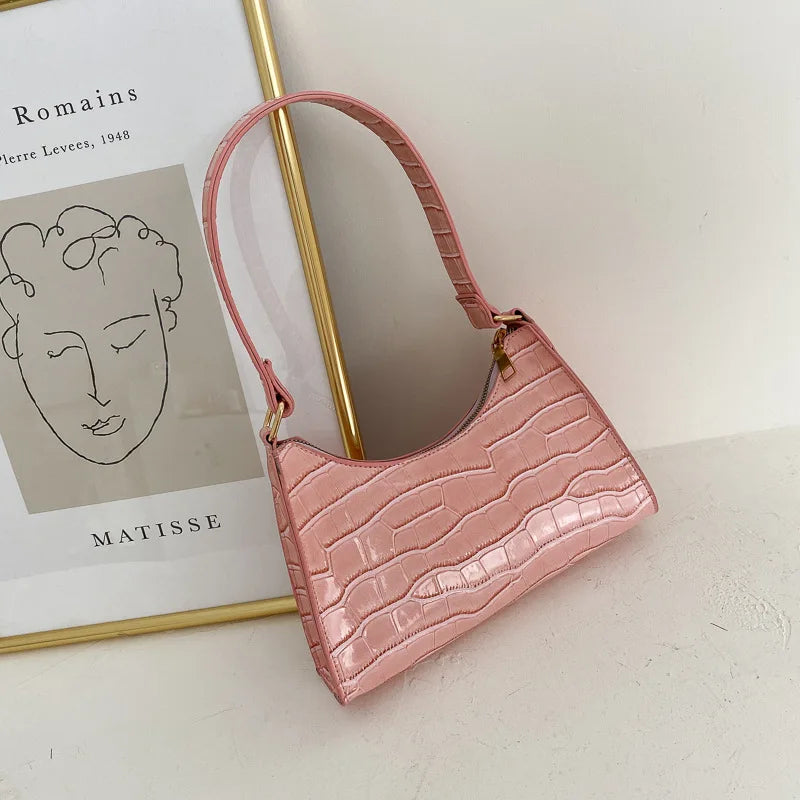 Stilvolle Damen Schultertasche im Retro-Chic, zeitlos elegant in Dunkelgrün für jede Saison.