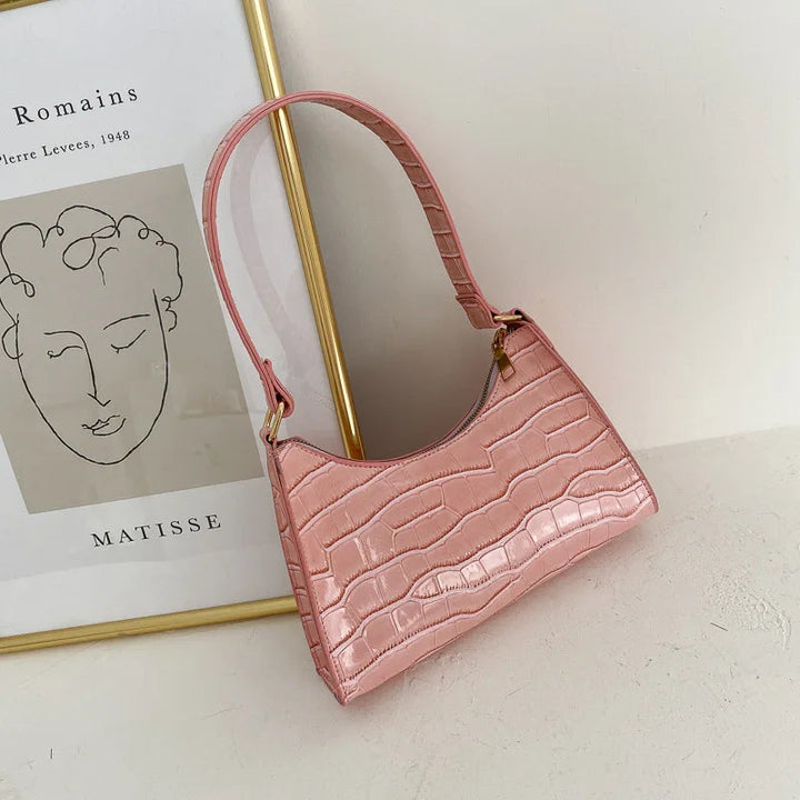 Stilvolle Damen Schultertasche im Retro-Chic, zeitlos elegant in Dunkelgrün für jede Saison.