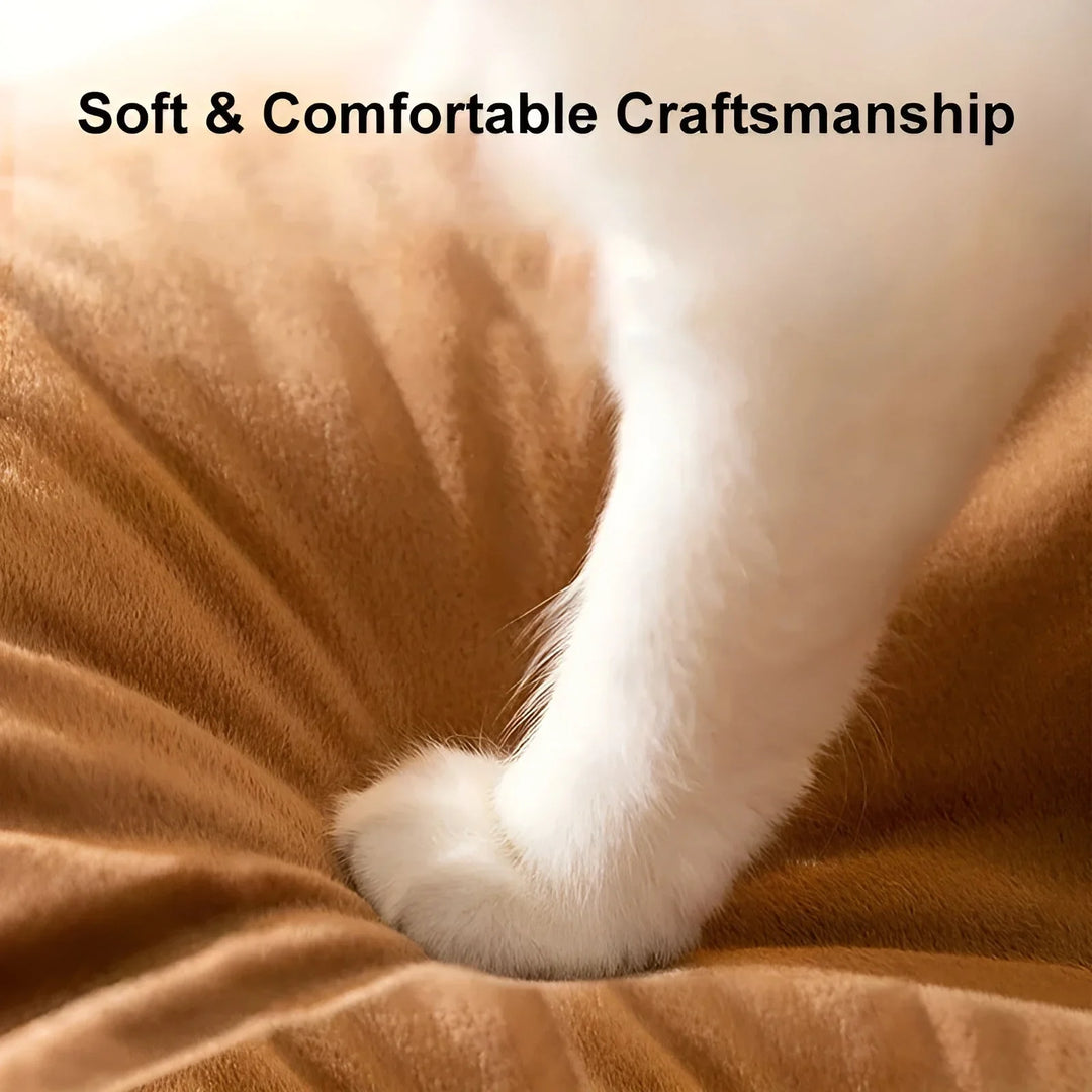 Gemütliches Tierbett: Kuschelhöhle für kleine Hunde & Katzen in Braun/Grau, tippi-Design.