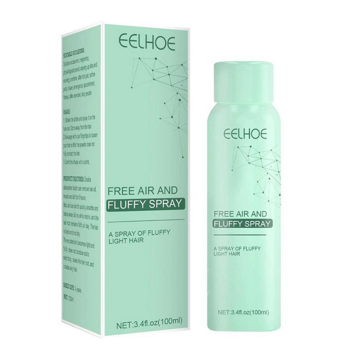 Frisches, voluminöses Haar mit nicht fettendem Volumenspray. Perfekt für feines Haar, spendet Fülle und reguliert Öl.