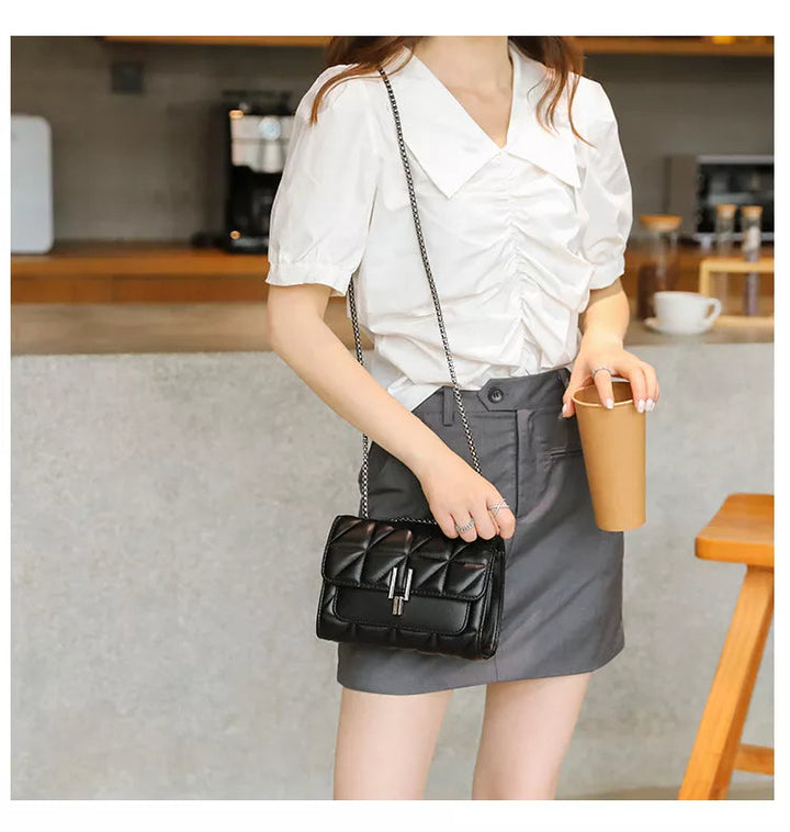 Modische schwarze Damenhandtasche, Messenger Modetasche, chic für jeden Anlass.