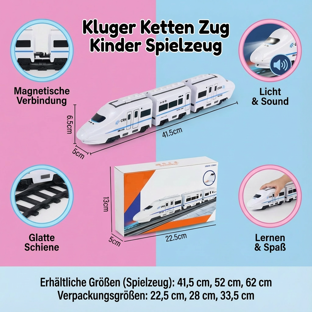 Pädagogisches Kettenzug-Spielzeug für Feinmotorik und Hand-Augen-Koordination bei Kindern.