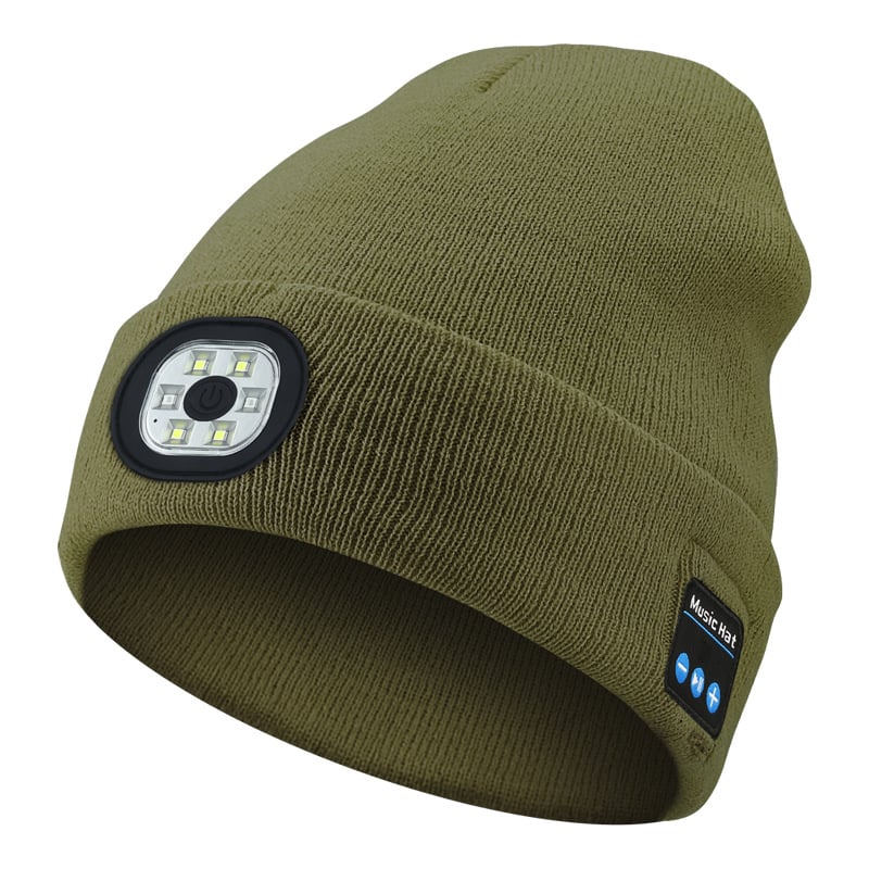 Innovative Bluetooth Mütze mit wiederaufladbarem LED-Licht für Damen & Herren; kabelloser Hörgenuss & Sicherheit.