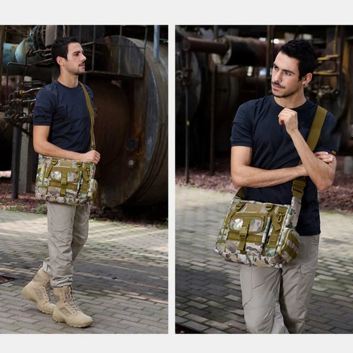 Ergonomische Messenger Bag für Herren, Camouflage, mit viel Stauraum & sicherem Laptopfach.
