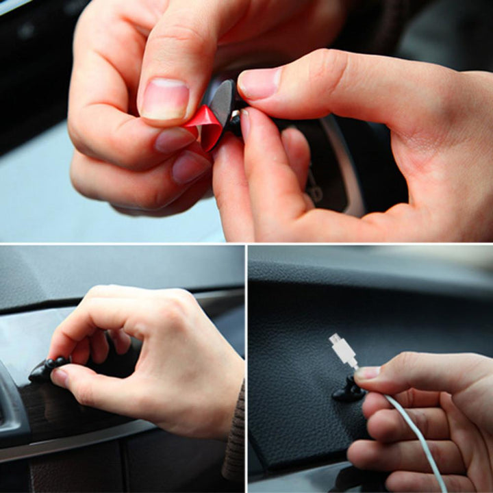 Robuste Auto-Kabelhalter Clips zur sauberen Organisation von Kfz-Kabeln. Einfache Befestigung für mehr Ordnung im Auto.