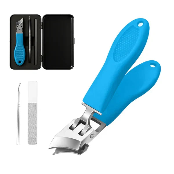 Scharfer Nagelknipser mit Schrägschneide für präzise Maniküre und Pediküre. Rutschfestes Design.