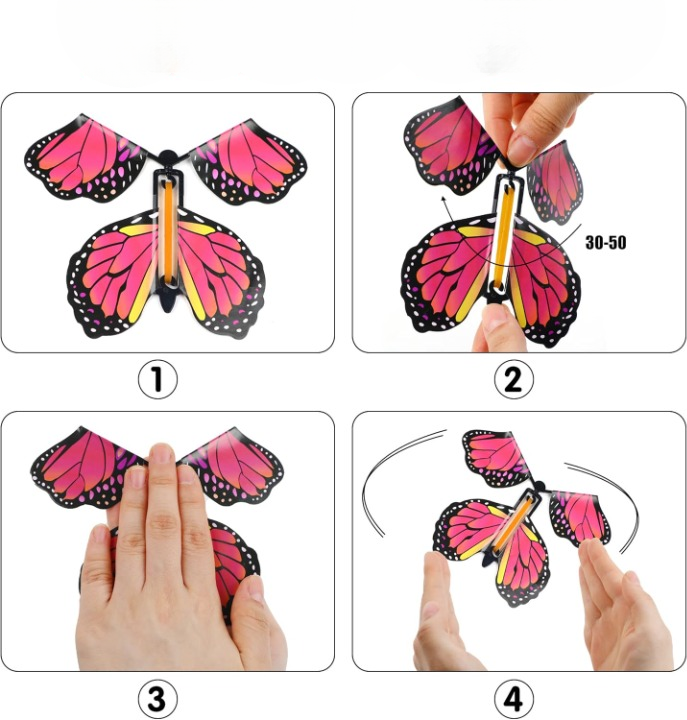 Einzigartige Geschenkidee: magische Flugschmetterlinge, die als Überraschung aus Geschenken oder Karten fliegen.