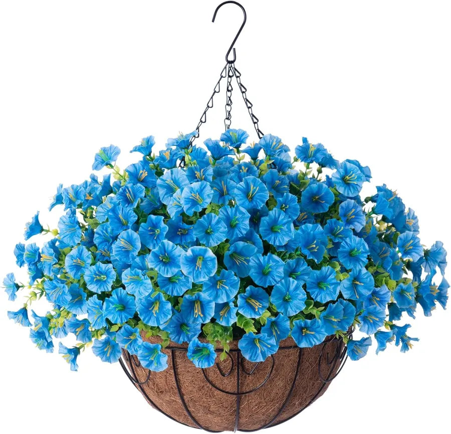 Künstlicher Blumenampelkorb für UV-beständige Dekoration; perfekt für Garten & Balkon Deko.