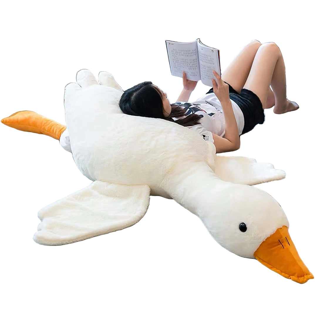 Großes, weiches Riesengans Plüschtier Kissen zum Kuscheln. Perfekt als Deko für Kinderzimmer oder Schlafzimmer.