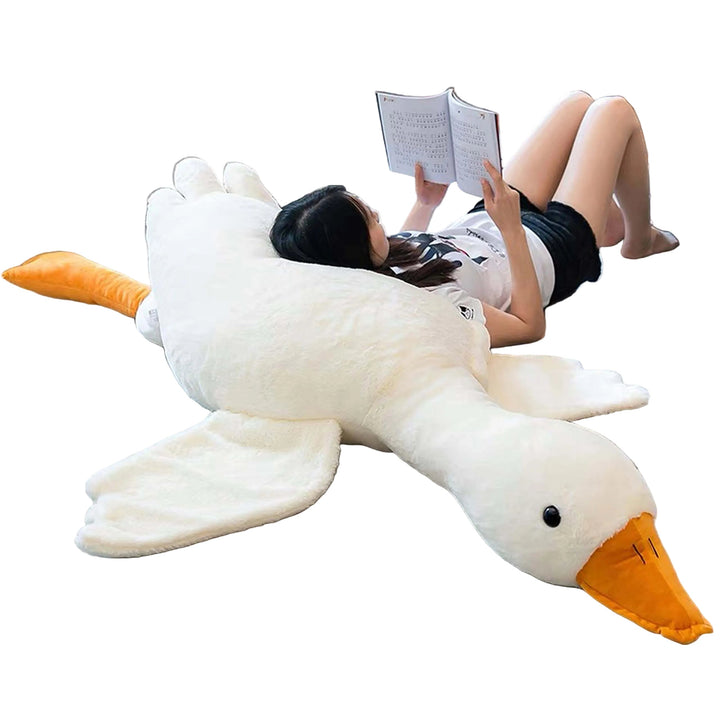 Großes, weiches Riesengans Plüschtier Kissen zum Kuscheln. Perfekt als Deko für Kinderzimmer oder Schlafzimmer.