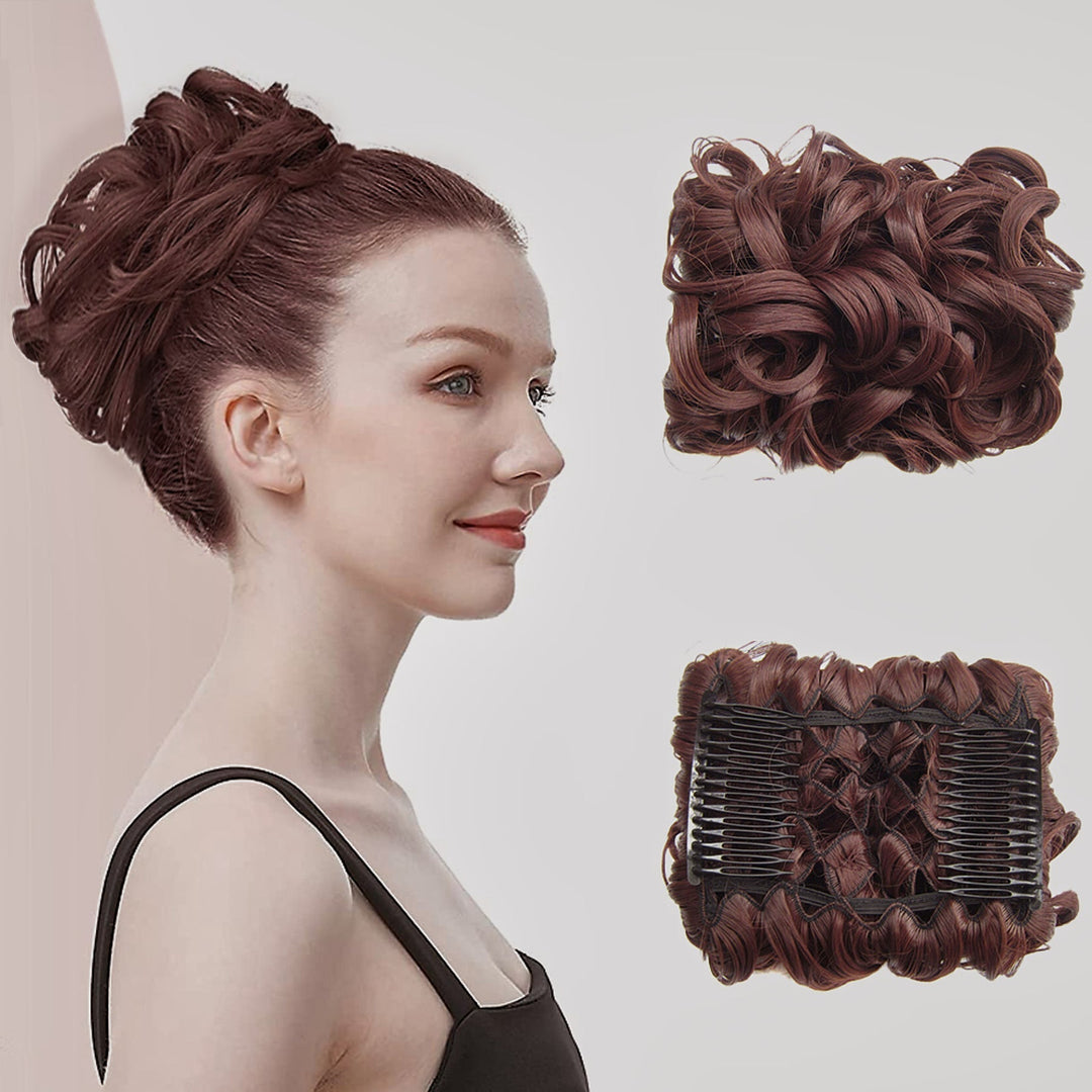 Hochwertiges synthetisches Dutt Haarteil als Haarband für Damen, kreiert volle Frisuren.