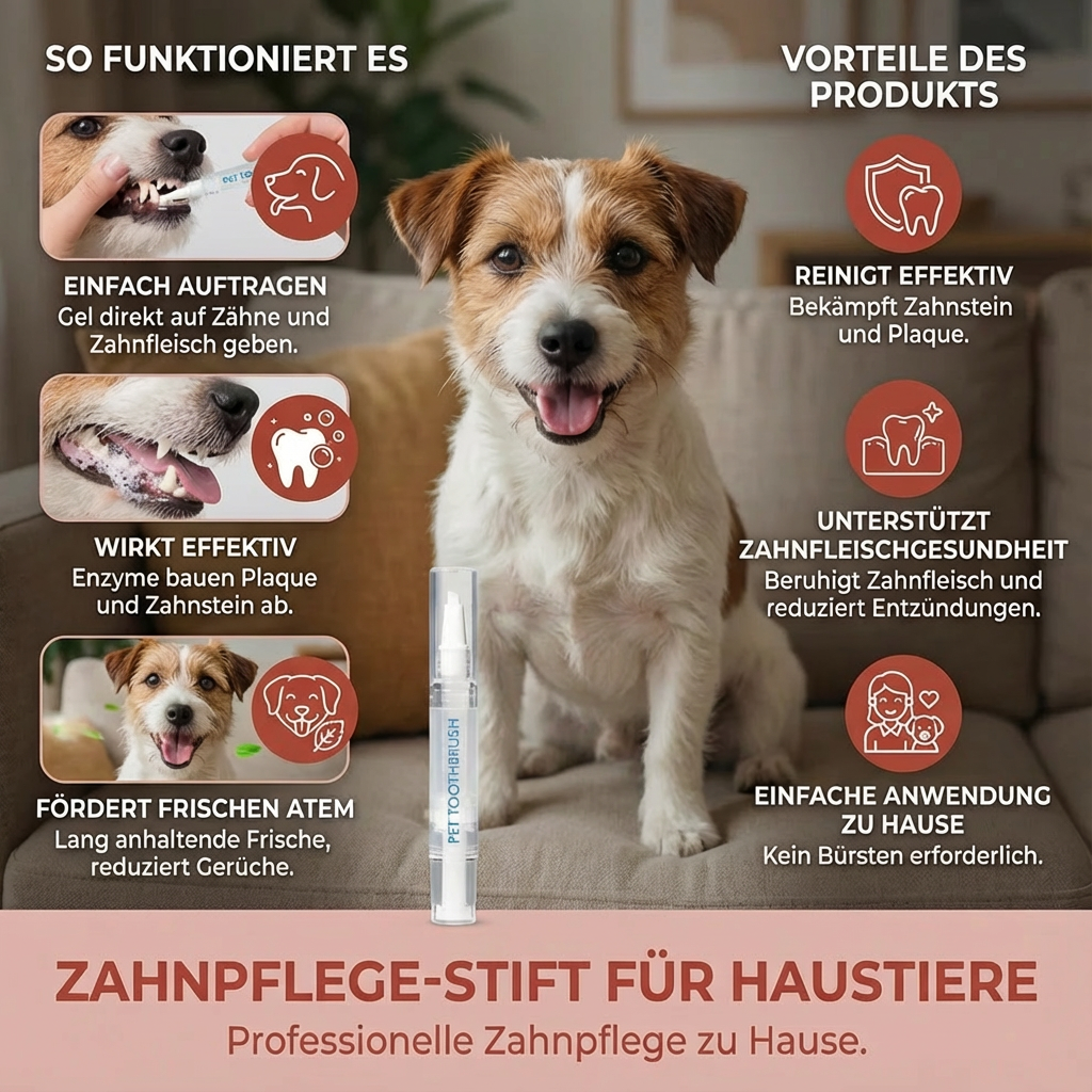 Praktischer Zahnpflege-Stift für Haustiere, hilft Zahnstein zu entfernen und fördert frischen Atem.