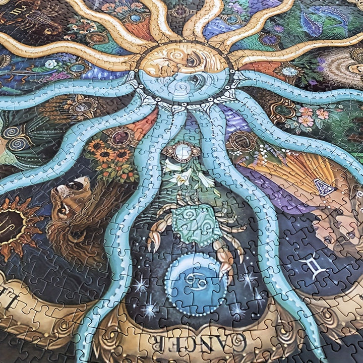 Geschenkidee: Rundes Astrologie-Puzzle für Erwachsene, 1000 Teile. Tolles Sternzeichen-Motiv für Puzzle-Fans.