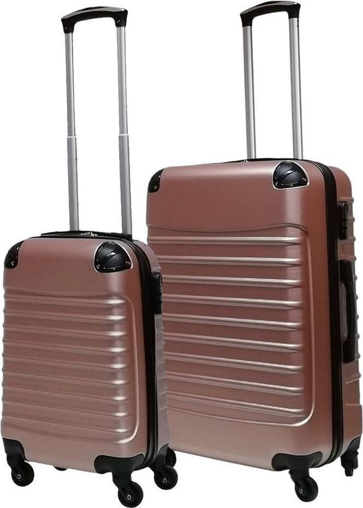 Elegantes Hartschalen-Kofferset, 2-teilig, stabiles Reisegepäck mit Leichtlaufrollen.