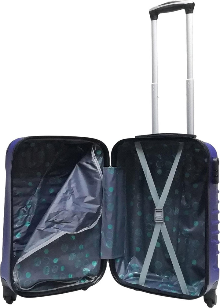 Sicheres & stilvolles dunkelblaues 2-teiliges Hartschalen Kofferset für Flugreisen & Urlaub, Koffer XL/S.
