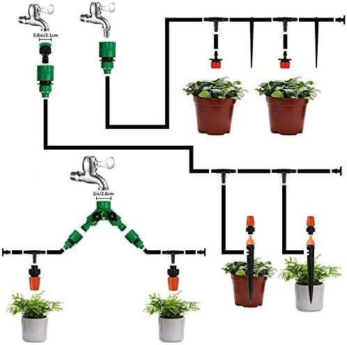 AquaFlow PRO Tropfbewässerung in Aktion, versorgt Pflanzen im Garten automatisch mit Wasser und Pflege.