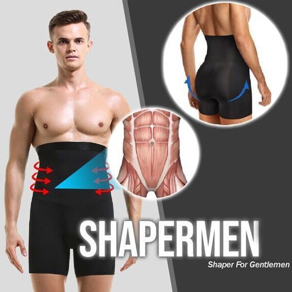 Herren Shapewear Shorts, am Modell getragen, für eine glatte Silhouette und effektive Bauchkontrolle.
