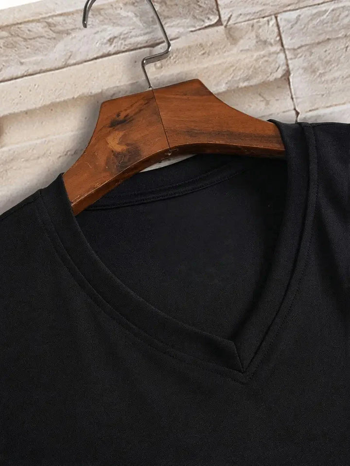 Komfortables Herren V-Ausschnitt T-Shirt, Slim Fit Kurzarm, vielseitig & modisch.