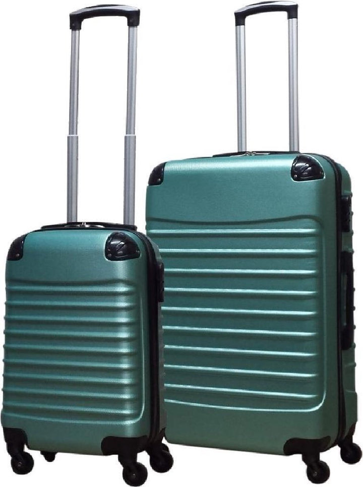 Komfortables 2er-Set Hartschalen-Trolleys, langlebiges Reisegepäck mit Teleskopgriff.