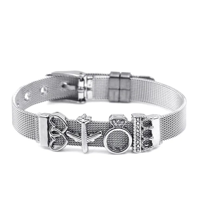 Edles zweifarbiges Mesh-Armband für Damen, perfekt für besondere Anlässe.