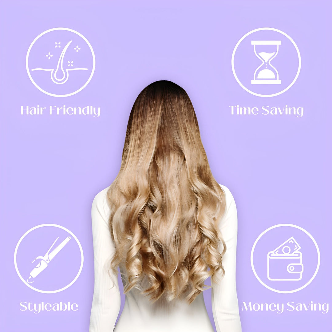 Volle, lange Haare mit unsichtbaren Haarverlängerungen für Frauen.