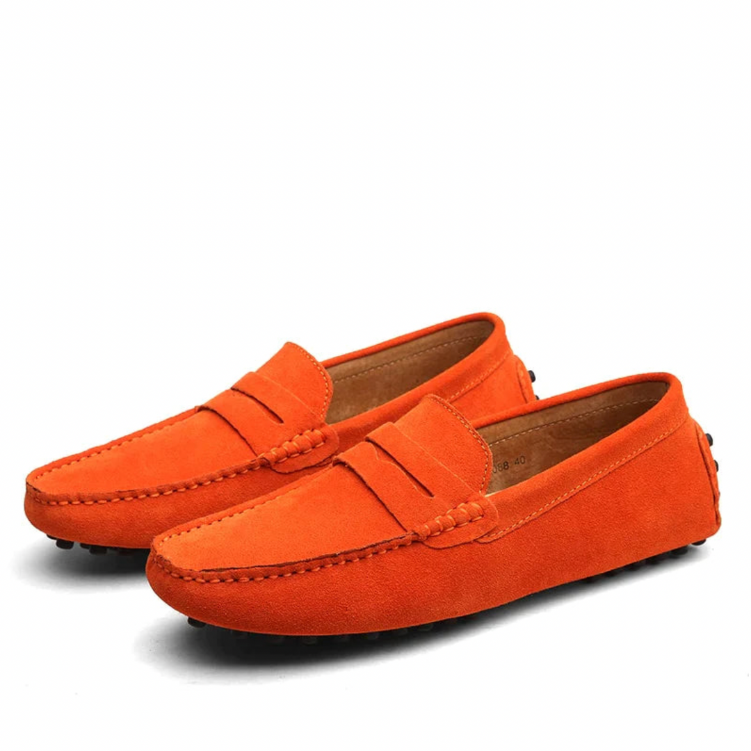 Navyblaue Herren Loafers, stilvolle Komfortschuhe für Arbeit. Vielseitige Freizeitschuhe.