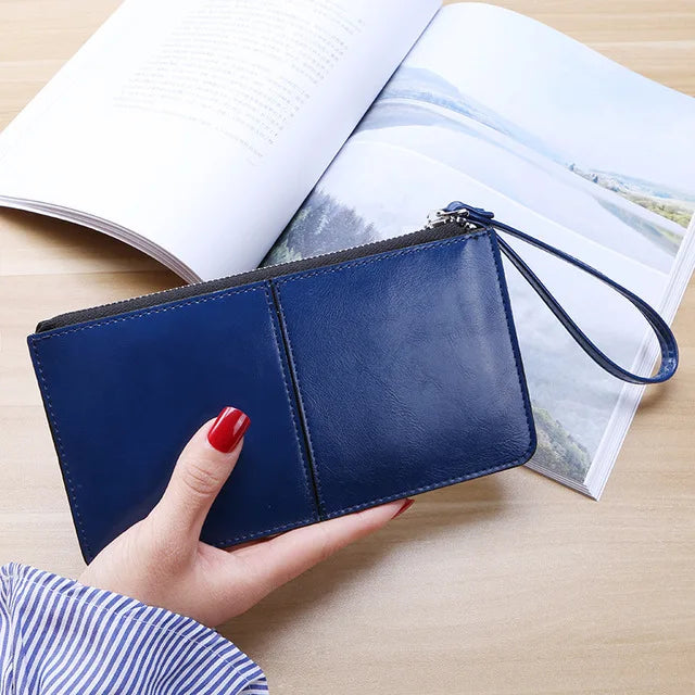 Modisches Damen-Accessoire: Vintage-Kartenhalter mit Reißverschluss, elegante Geldbörse für Karten und Geld.