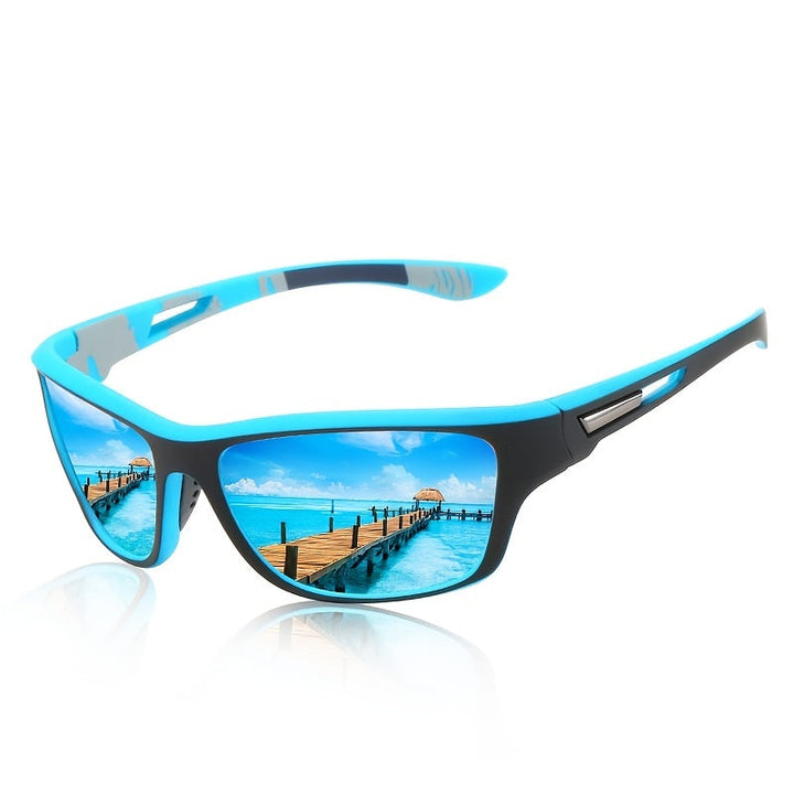 Robuste braune polarisierte Herren Sportbrille, UV400 Schutz, perfekt für den Alltag.
