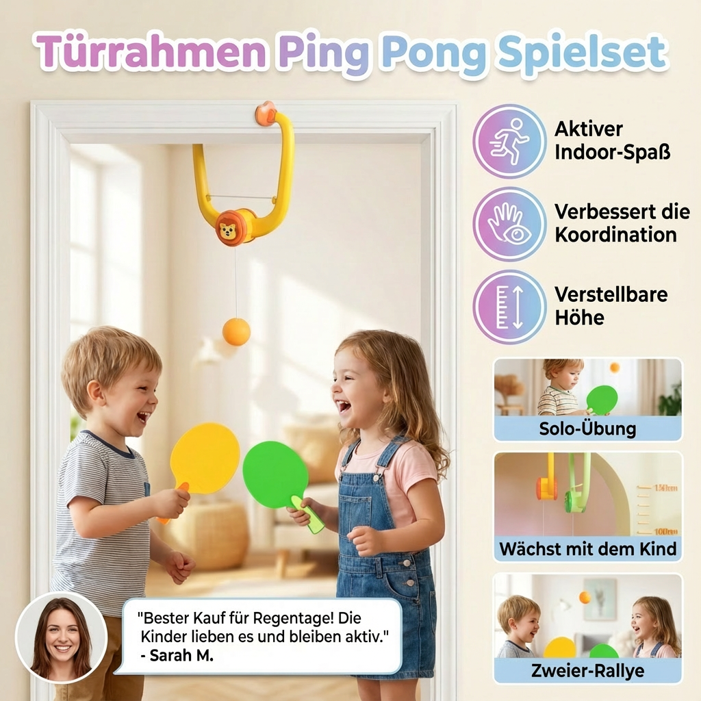 Geschicklichkeitsspiel: Türrahmen Tischtennis-Set als Familienspielzeug, perfekt für Indoor-Sport und Unterhaltung.