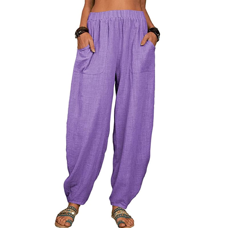 Entspannte Damen Gummibundhose, Haremshose in luftiger Passform, perfekt für Freizeit & Alltag.
