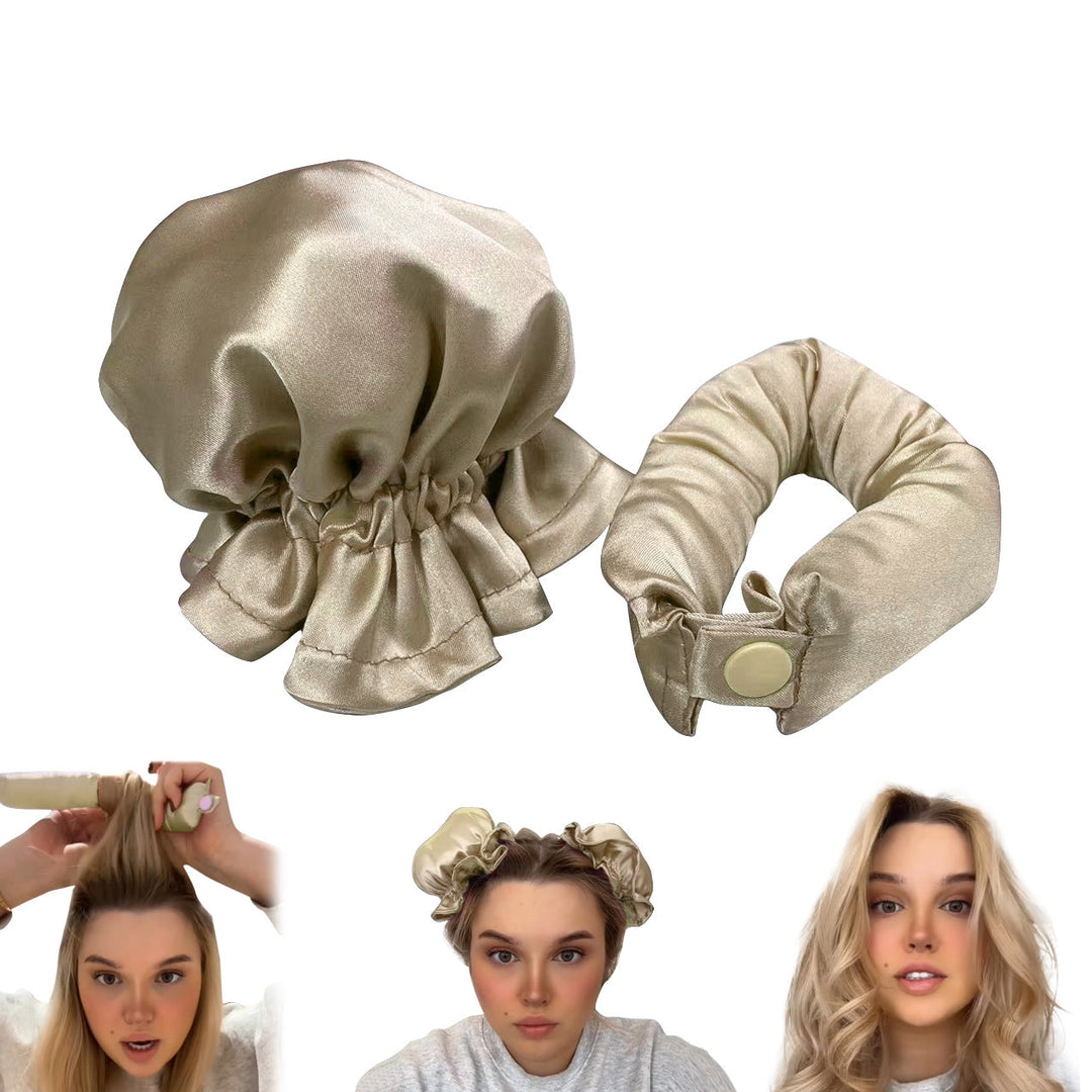Rosa hitzefreier Lockenwickler für sanfte Wellen ohne Hitze. Schonendes Übernacht-Styling & natürliche Locken.