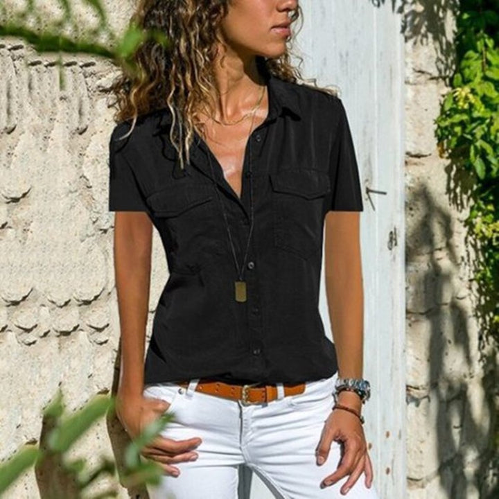 Damenbluse 'Florence' mit Kurzarm, perfekt als vielseitiges Freizeit-Oberteil im Streetwear-Look.