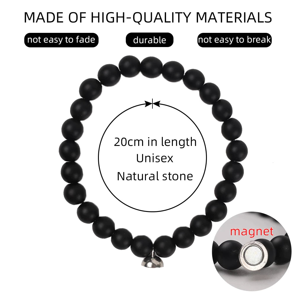 Schwarzes Naturstein Armband (Onyx) zur Raucherentwöhnung. Unisex Schmuck für Entzug, Vitalität & Gesundheit.
