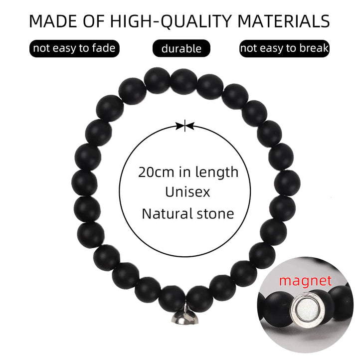 Schwarzes Naturstein Armband (Onyx) zur Raucherentwöhnung. Unisex Schmuck für Entzug, Vitalität & Gesundheit.