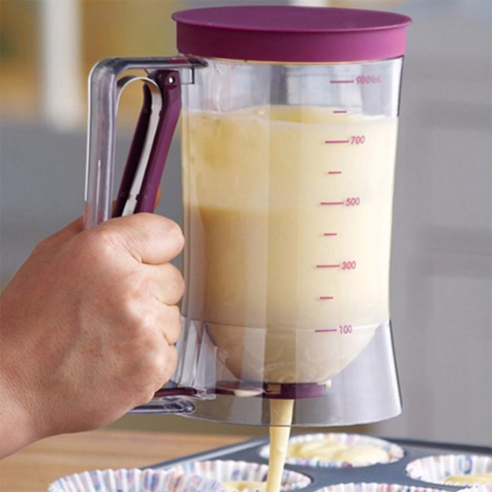 900ml Teigspender für präzises Backen von Pfannkuchen, Cupcakes & Gebäck; idealer Küchenhelfer & Dosierer.