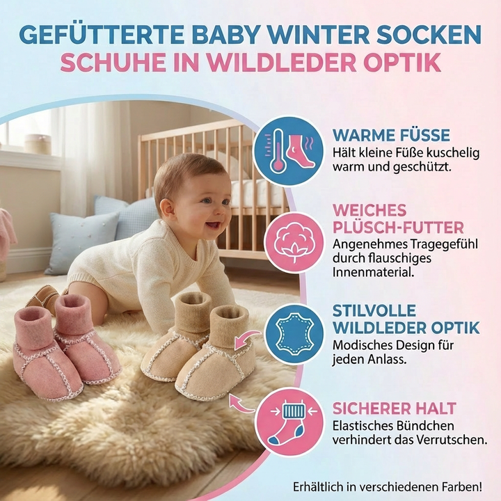 Rutschfeste Baby Winter Socken Schuhe für Kleinkinder, bieten Wärme und Sicherheit beim Spielen im Haus.