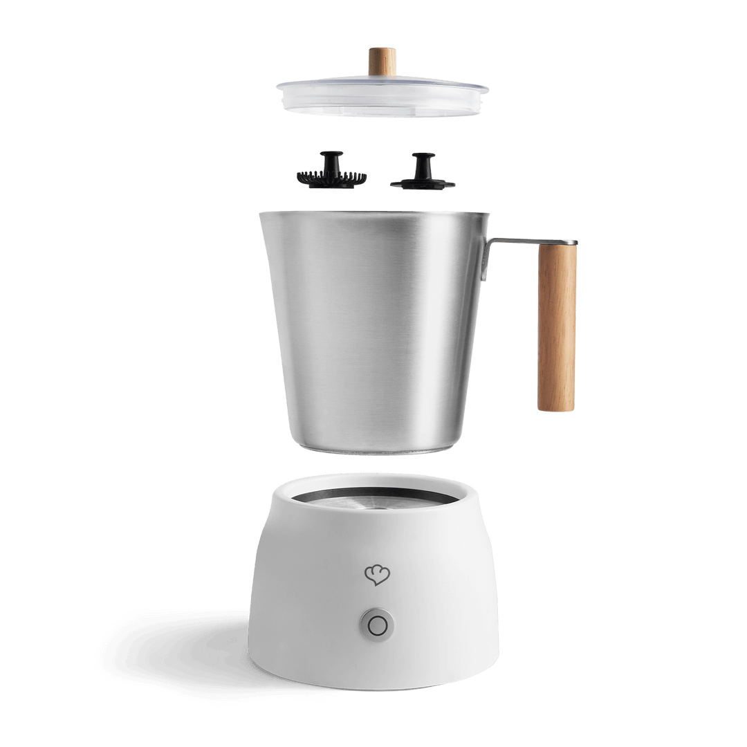 Elektrischer Milchaufschäumer für cremigen Milchschaum zu Kaffeegetränken wie Latte Macchiato und Cappuccino.