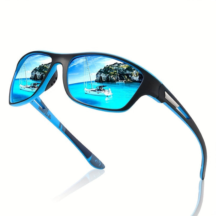 Grüne polarisierte Sport-Sonnenbrille für Herren, UV-Schutz, ideal für Wassersport.