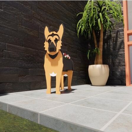 Witziges Hunde-Pflanzgefäß, handbemalt, ideale Gartendeko für Jung & Alt.
