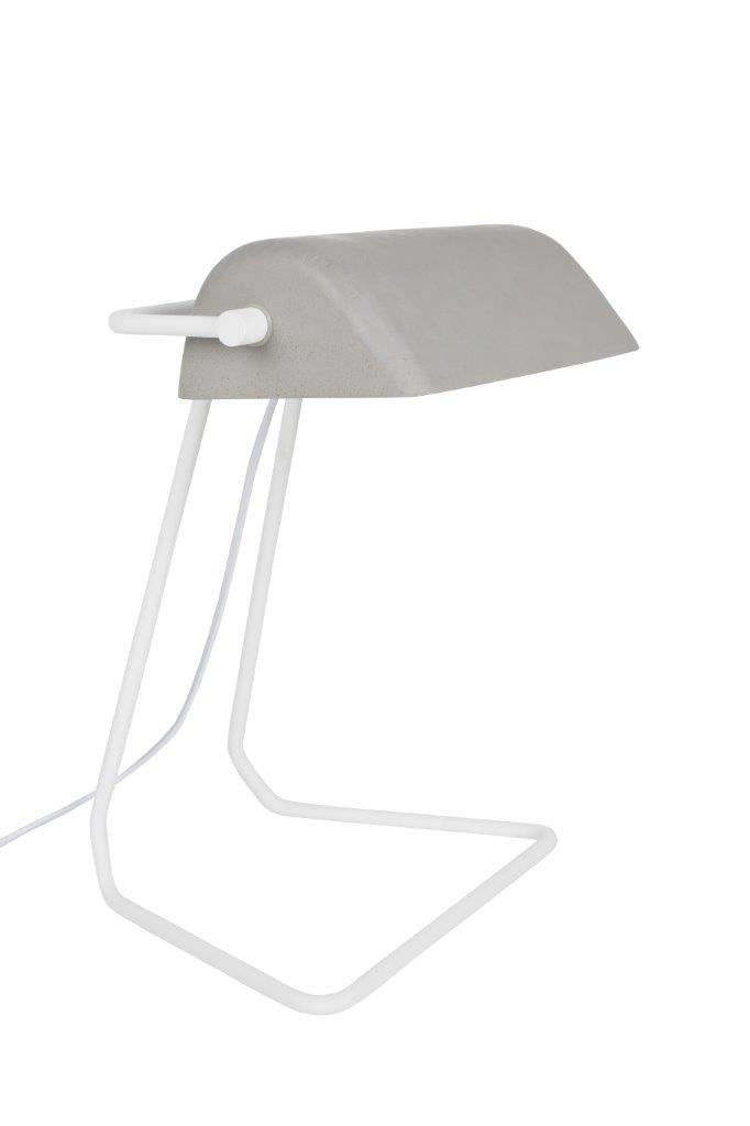 Moderne Schreibtischlampe aus Metall und Beton mit E27 Fassung. Perfekt als Büroleuchte & Leselampe.
